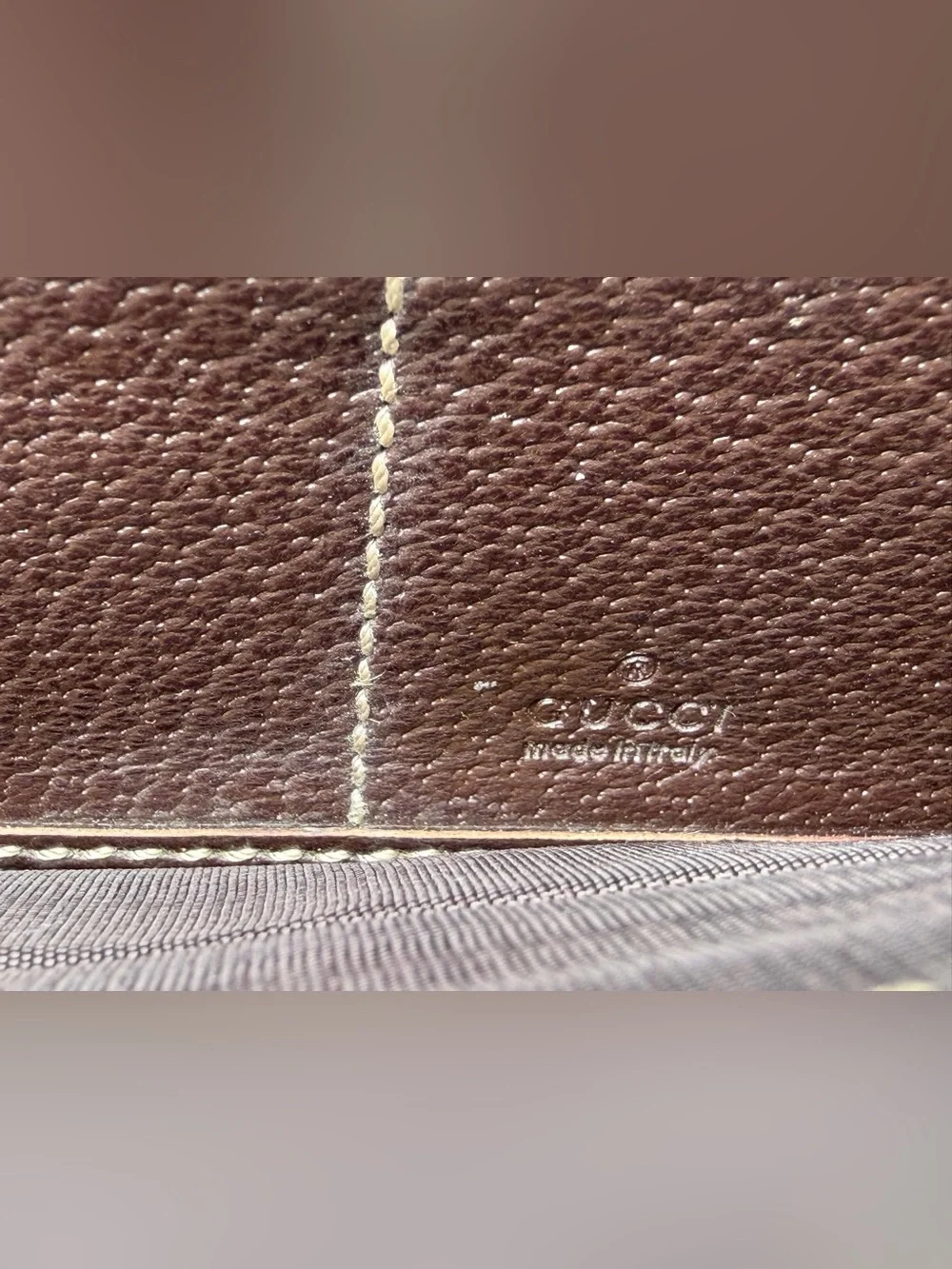Gucci Beige and Brown GG Canvas Vintage Wallet.